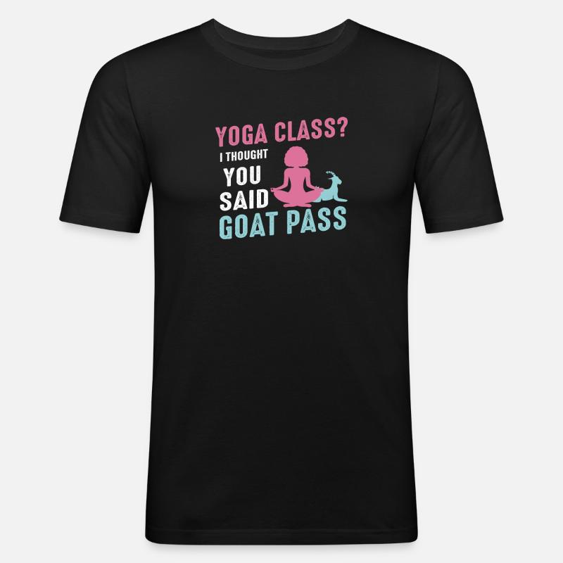 Yoga-Kurs oder Ziegenpass - Männer Slim Fit T-Shirt - Schwarz