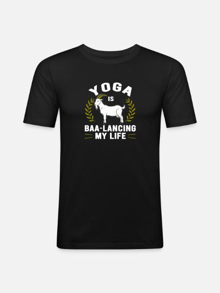 Goat Yoga Balancing My Life - Men's Slim Fit T-Shirt - black