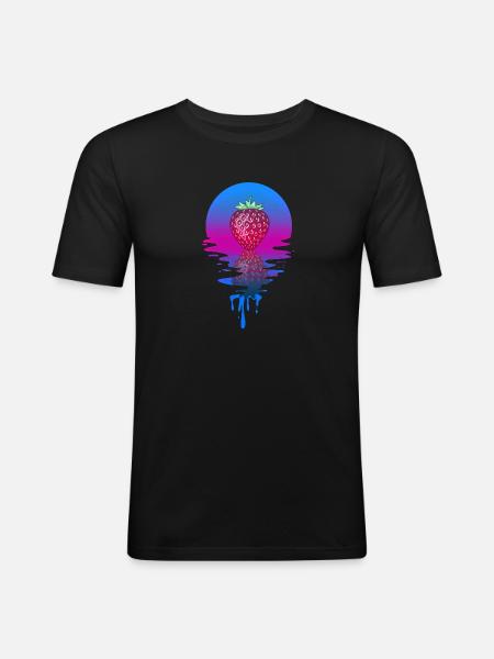 Sunset Strawberry - Men's Slim Fit T-Shirt - black