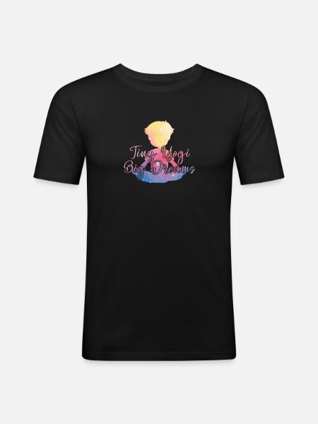 Tiny Yogi Big Dreams Meditation - Men's Slim Fit T-Shirt - black