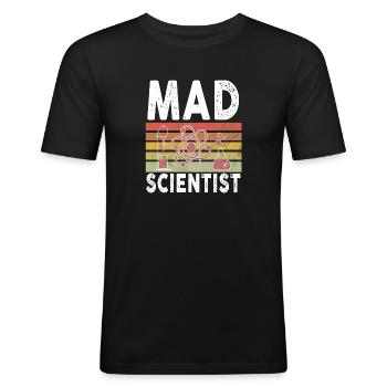 Savant fou - T-shirt près du corps Homme - noir - Devant - Nik (191cm)