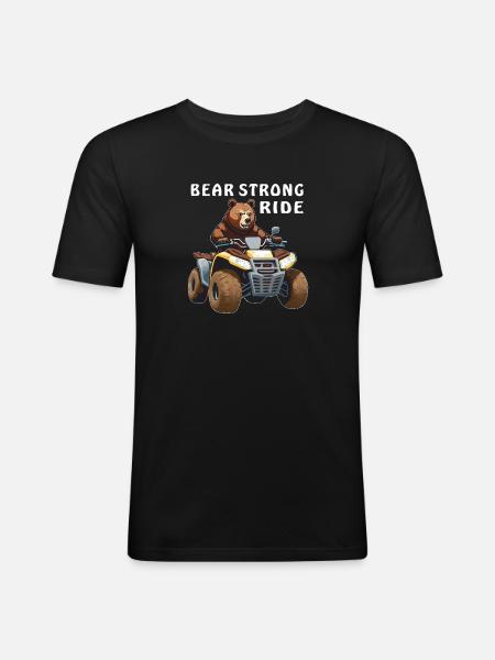 QUAD BEAR STRONG RIDE - Men's Slim Fit T-Shirt - black