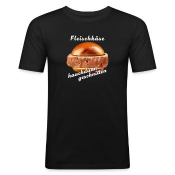 Meatloaf sliced wafer-thin - Men's Slim Fit T-Shirt - black - Front - Nik (191cm)