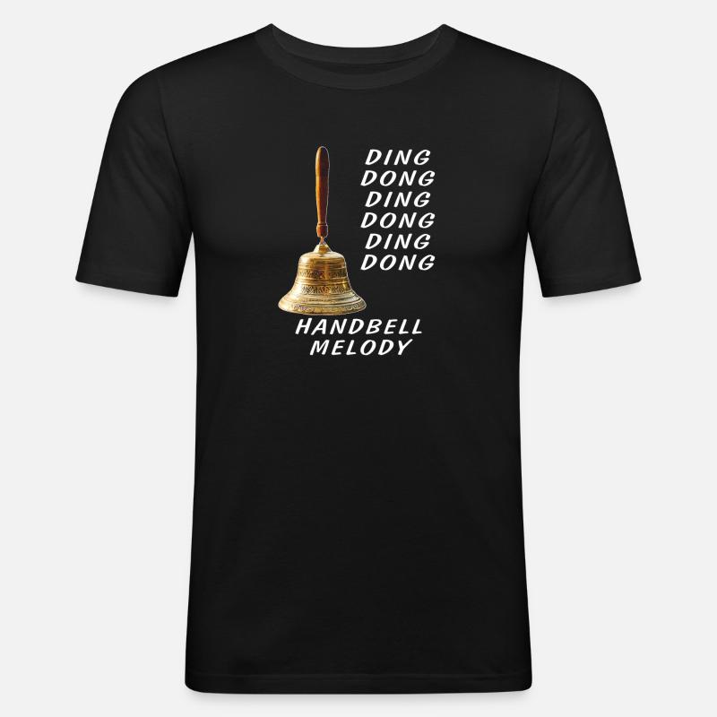 DING DONG HANDBELL MELODY - Männer Slim Fit T-Shirt - Schwarz