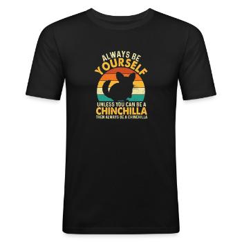 Always Be Yourself - Animal Whisperer Chinchilla - Men's Slim Fit T-Shirt - black - Front - Nik (191cm)