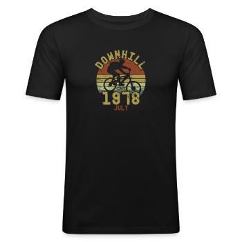 Anniversaire Vélo de descente Juillet 1978 - T-shirt près du corps Homme - noir - Devant - Nik (191cm)