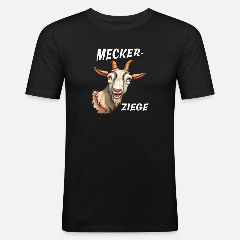 MECKER-ZIEGE - Männer Slim Fit T-Shirt - Schwarz