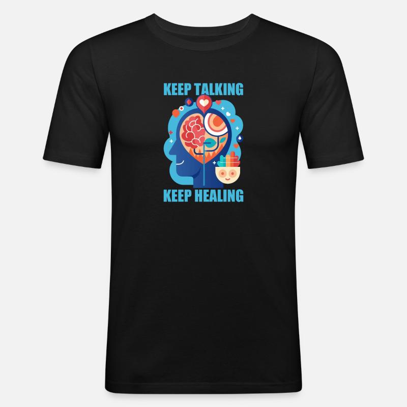 Depression Hilfe - Mental Breakdown - Männer Slim Fit T-Shirt - Schwarz
