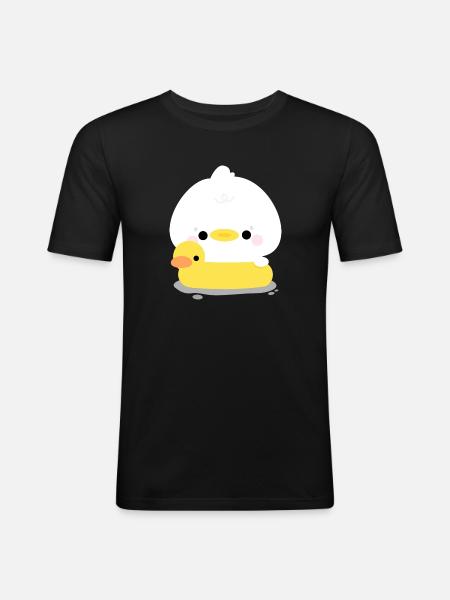 Duck Swimming - Men's Slim Fit T-Shirt - black
