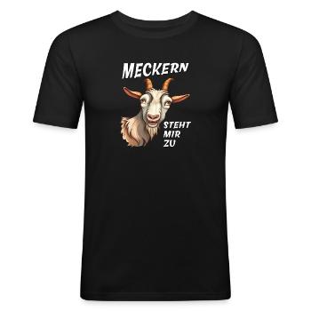 ZIEGE MECKERN STEHT MIR ZU - Männer Slim Fit T-Shirt - Schwarz - Vorne - Nik (191cm)