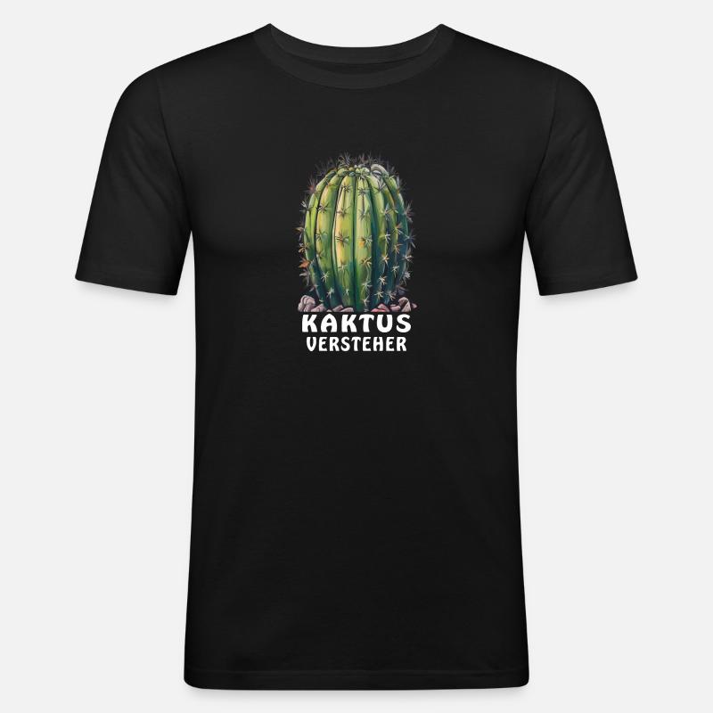 COMPRÉHENSEUR DE CACTUS - T-shirt près du corps Homme - noir