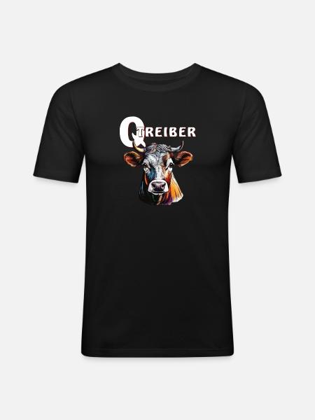 COW Q DRIVER - Men's Slim Fit T-Shirt - black