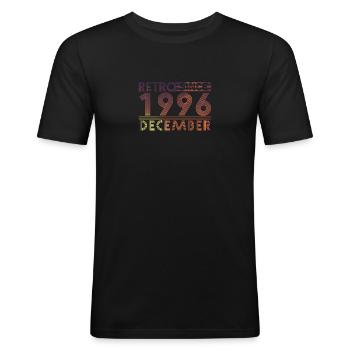 Retro Birthday December 1996 - Sunset line - Men's Slim Fit T-Shirt - black - Front - Nik (191cm)