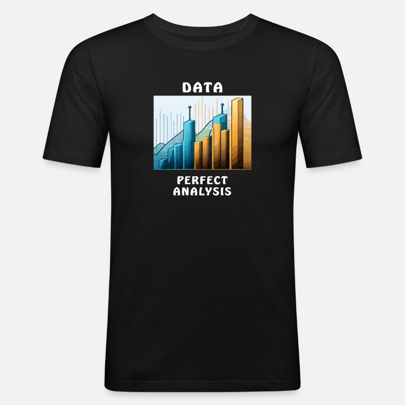 DATA PERFECT ANALYSIS - Männer Slim Fit T-Shirt - Schwarz