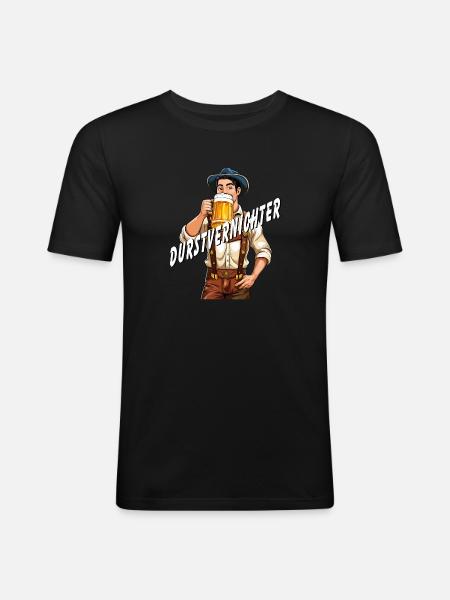 MAN Beer - Men's Slim Fit T-Shirt - black