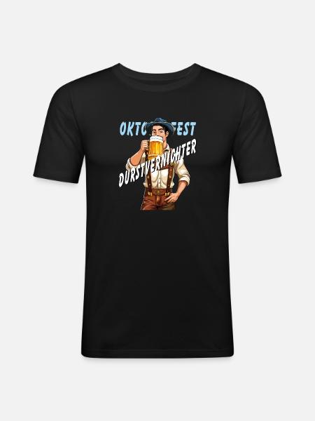 MAN Beer - Men's Slim Fit T-Shirt - black