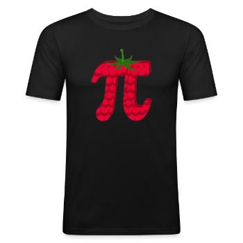 Framboise Drôle Pi Jour Tarte Math Lover Fruit - T-shirt près du corps Homme - noir - Devant - Nik (191cm)