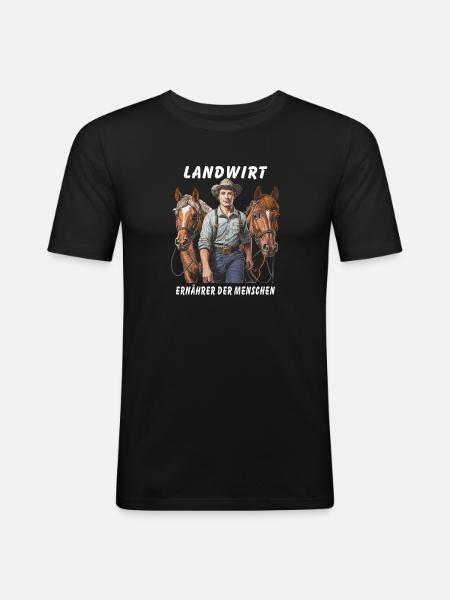 FARMER, BREADWINNER OF THE PEOPLE - Men's Slim Fit T-Shirt - black