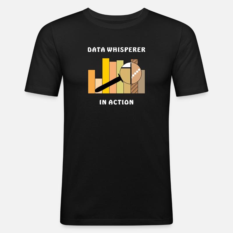 DATA WHISPERER IN ACTION - Men's Slim Fit T-Shirt - black