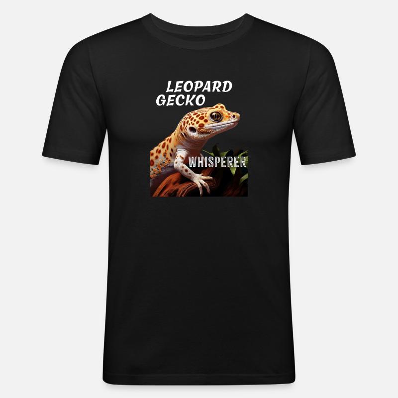 LEOPARD GECKO WHISPERER - Männer Slim Fit T-Shirt - Schwarz