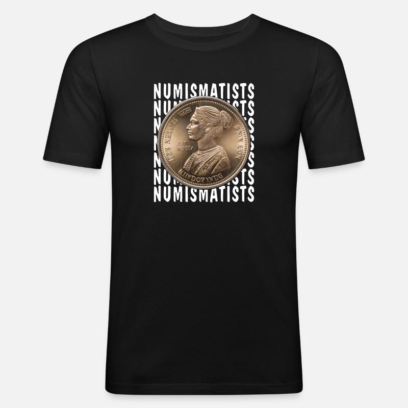 COINS NUMISMATISTS - Männer Slim Fit T-Shirt - Schwarz