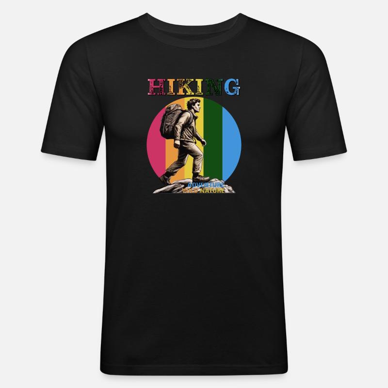 BERGSTEIGER HIKING - Männer Slim Fit T-Shirt - Schwarz