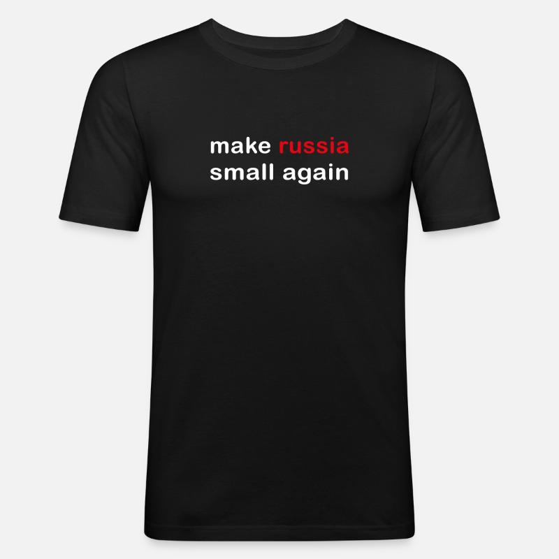 make russia small again - Männer Slim Fit T-Shirt - Schwarz