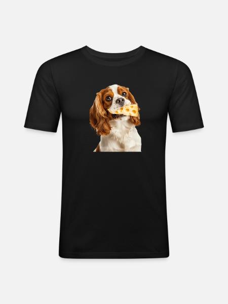 Cavalier King Spaniel - Männer Slim Fit T-Shirt - Schwarz