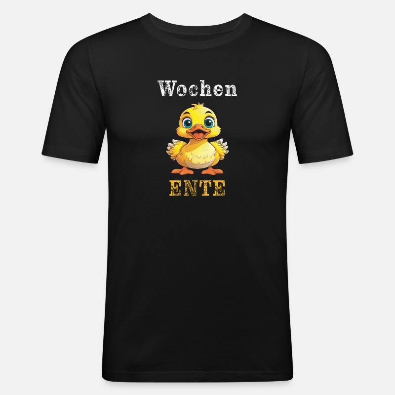 Wochen Ente - Männer Slim Fit T-Shirt - Schwarz