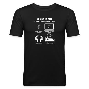 Freizeit Golf lustiger Humor - Männer Slim Fit T-Shirt - Schwarz - Vorne - Nik (191cm)