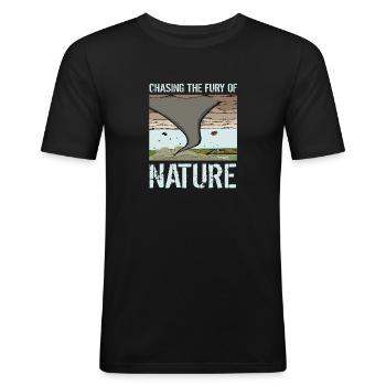 Storm Tornado Thunderstorm Eye of the Storm - Men's Slim Fit T-Shirt - black - Front - Nik (191cm)