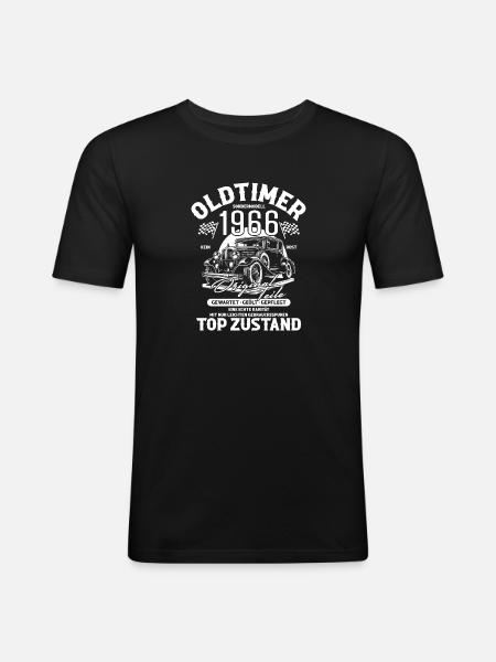 1966 Oldi - Männer Slim Fit T-Shirt - Schwarz