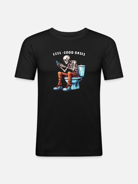 TOILET SMARTPHONE FEEL-GOOD - Men's Slim Fit T-Shirt - black