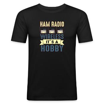 Amateur Wireless It's A Hobby Ham Radio - Men's Slim Fit T-Shirt - black - Front - Nik (191cm)
