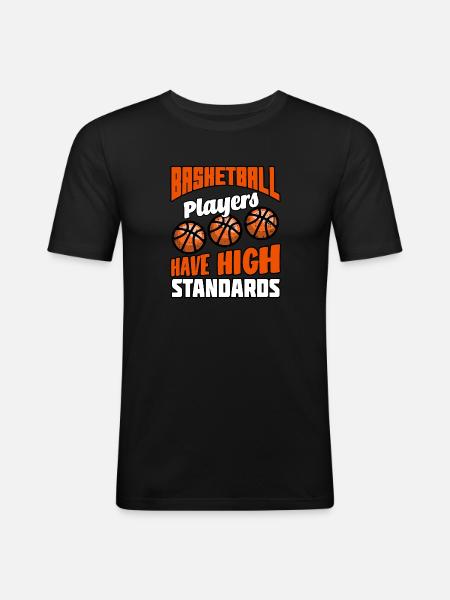 Players High Standards Hoops Basketball - Men's Slim Fit T-Shirt - black