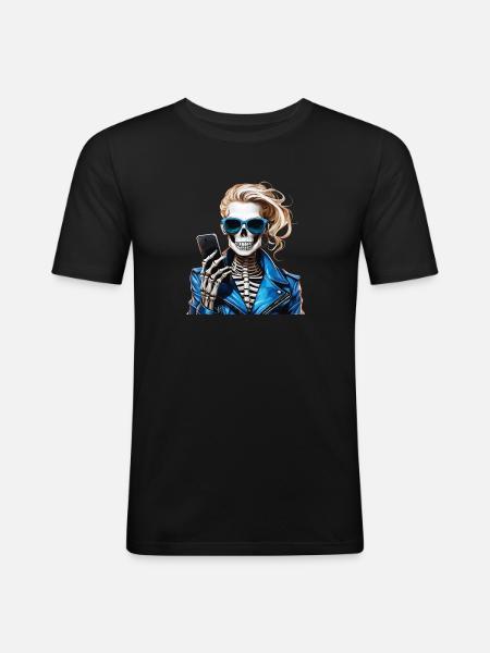 SMARTPHONE SKELETON FEMME - T-shirt près du corps Homme - noir