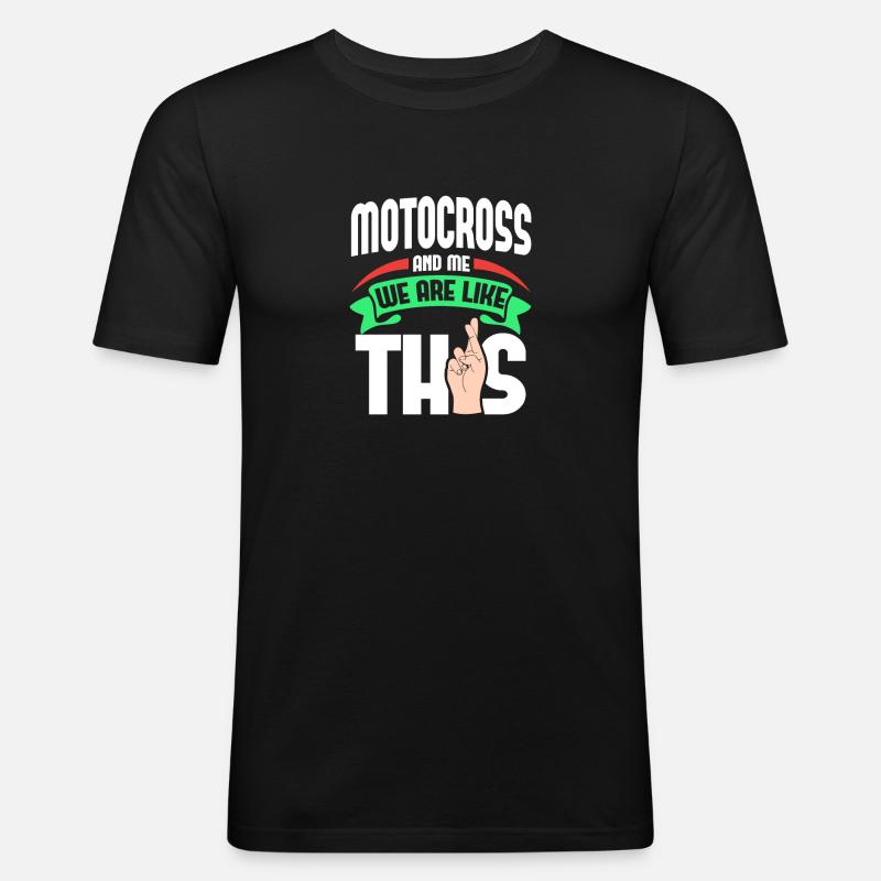 Motocross moi, c’est comme - T-shirt près du corps Homme - noir