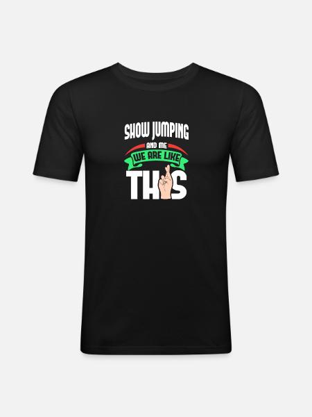 Saut d’obstacles moi, c’est comme - T-shirt près du corps Homme - noir