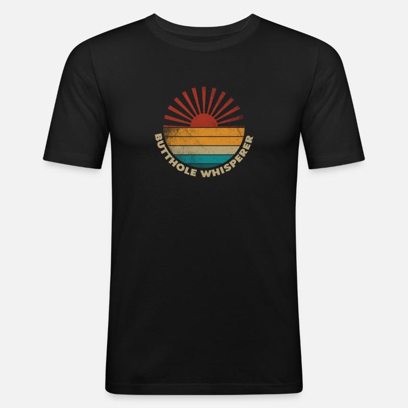 Arschloch-Flüsterer - Männer Slim Fit T-Shirt - Schwarz