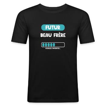 zukünftiger Schwager Geschenk Schwager - Männer Slim Fit T-Shirt - Schwarz - Vorne - Nik (191cm)