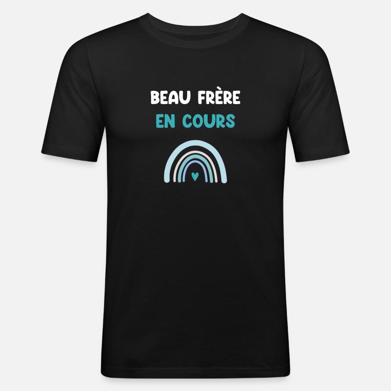 Stepbrother running rainbow - Men's Slim Fit T-Shirt - black