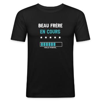 current brother-in-law future brother-in-law man - Men's Slim Fit T-Shirt - black - Front - Nik (191cm)