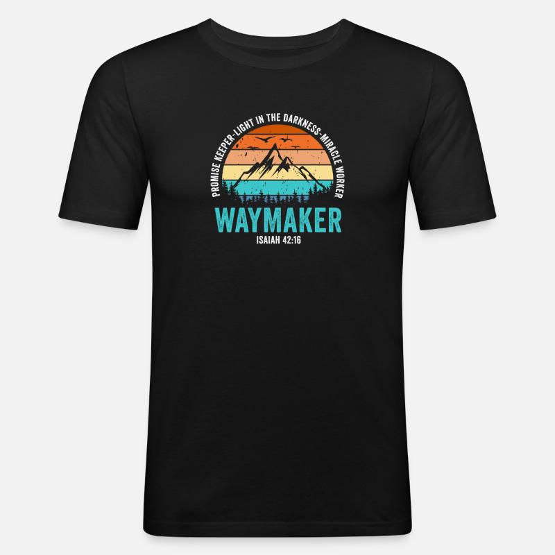 Wegweiser, Versprechenshüter, Wundertäter - Männer Slim Fit T-Shirt - Schwarz