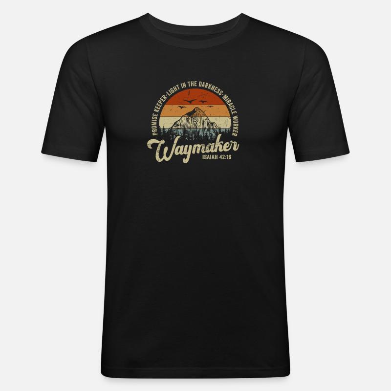 Wegweiser, Versprechenshüter, Wundertäter - Männer Slim Fit T-Shirt - Schwarz