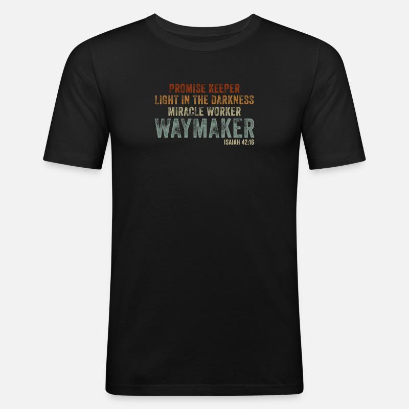 Wegweiser, Versprechenshüter, Wundertäter - Männer Slim Fit T-Shirt - Schwarz