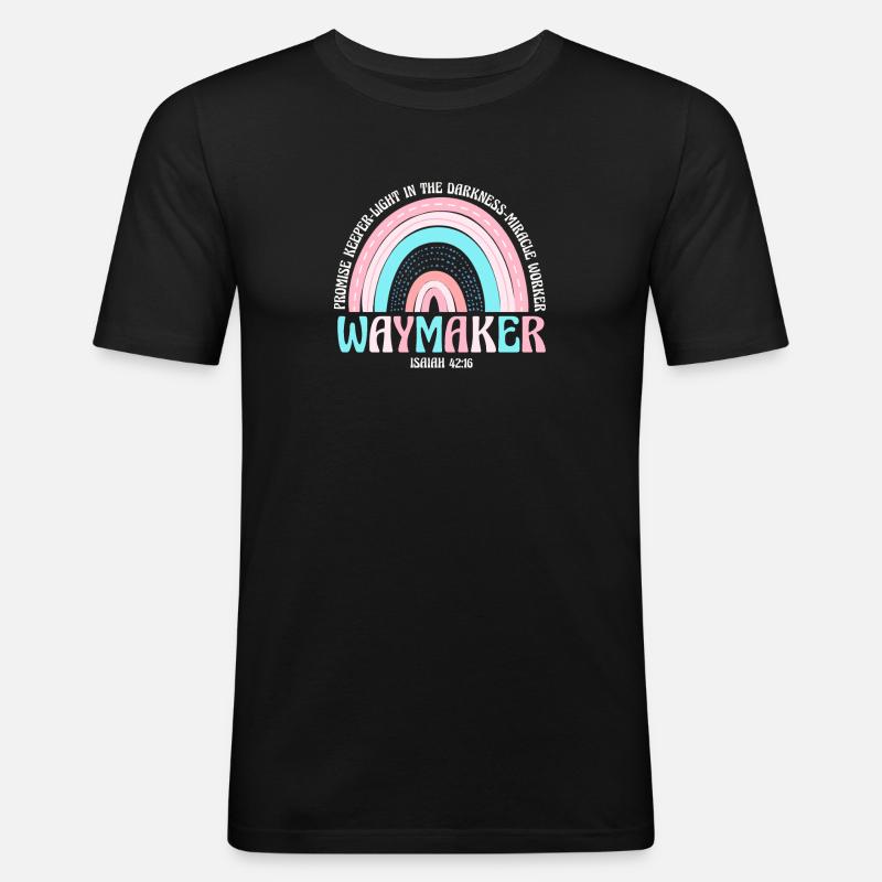Wegweiser, Versprechenshüter, Wundertäter - Männer Slim Fit T-Shirt - Schwarz