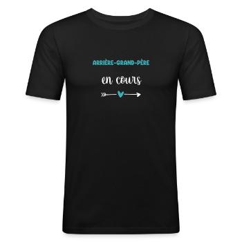 Urgroßvater Running Heart - Männer Slim Fit T-Shirt - Schwarz - Vorne - Nik (191cm)