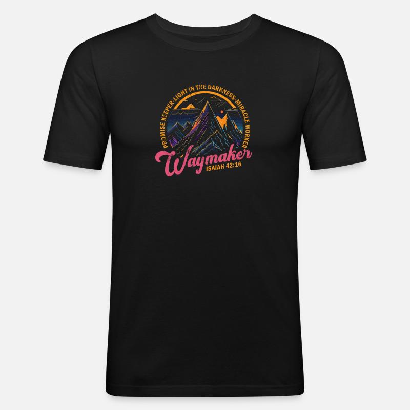 Wegweiser, Versprechenshüter, Wundertäter - Männer Slim Fit T-Shirt - Schwarz