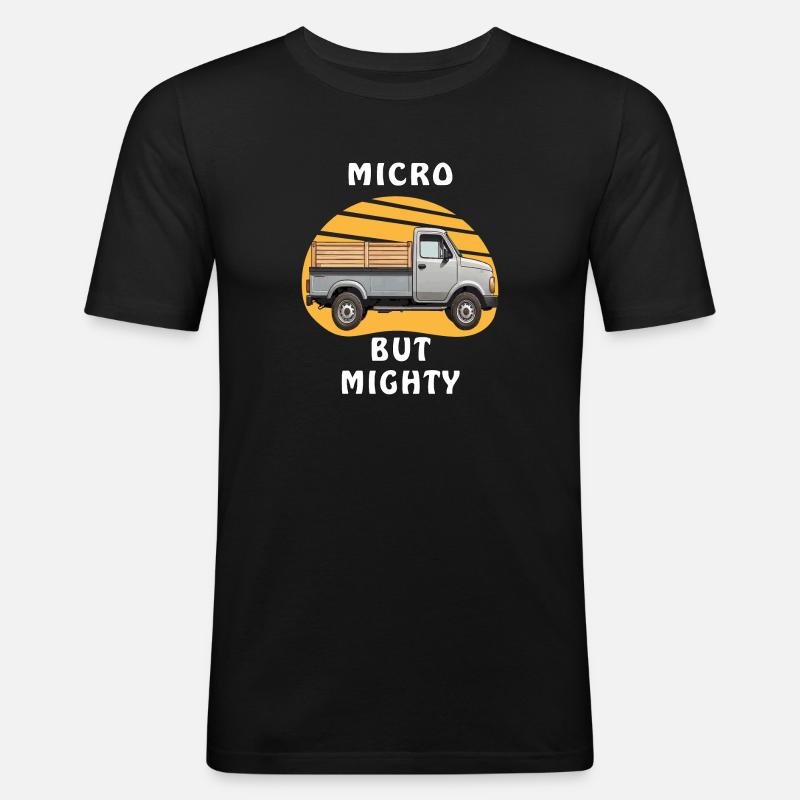 MICRO BUT MIGHTY - Männer Slim Fit T-Shirt - Schwarz
