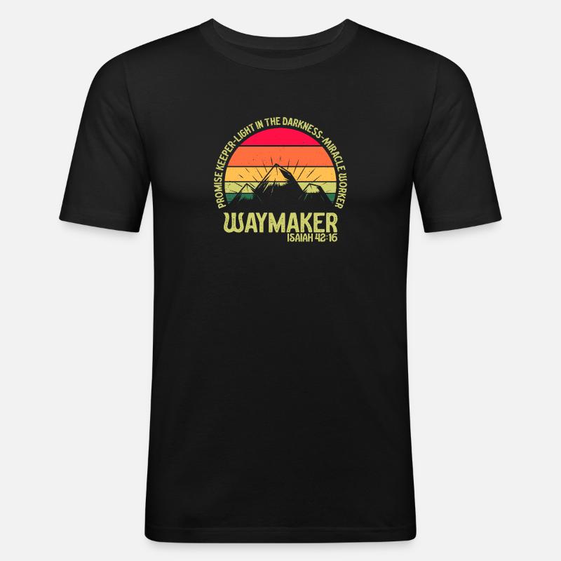 Wegweiser, Versprechenshüter, Wundertäter - Männer Slim Fit T-Shirt - Schwarz
